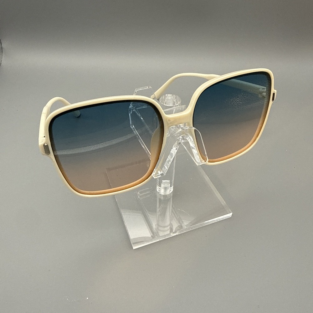 OVERSIZED XXL Baroque Ivory Frame Gradient Lens Designer Sunglasses-"Jackie-O"